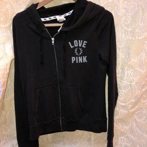 VS pink black zip up!